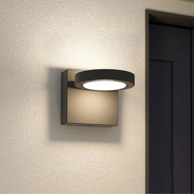 Lucande Belna LED Buitenwandlamp - Antraciet - Modern - IP65