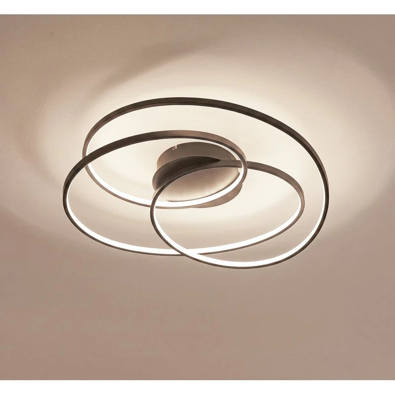 Lindby LED plafondlamp Kateryna, zwart, Ø 60 cm, dimbaar