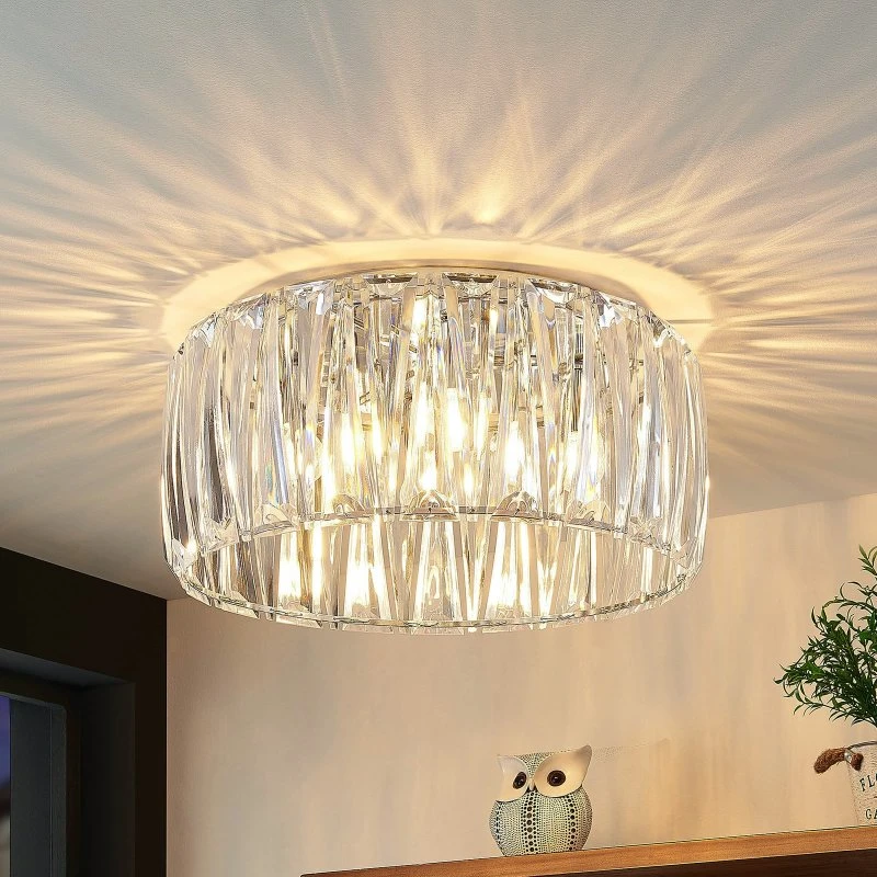 Lindby Sofia Plafondlamp - Transparant/Chroom - Ø 46 cm