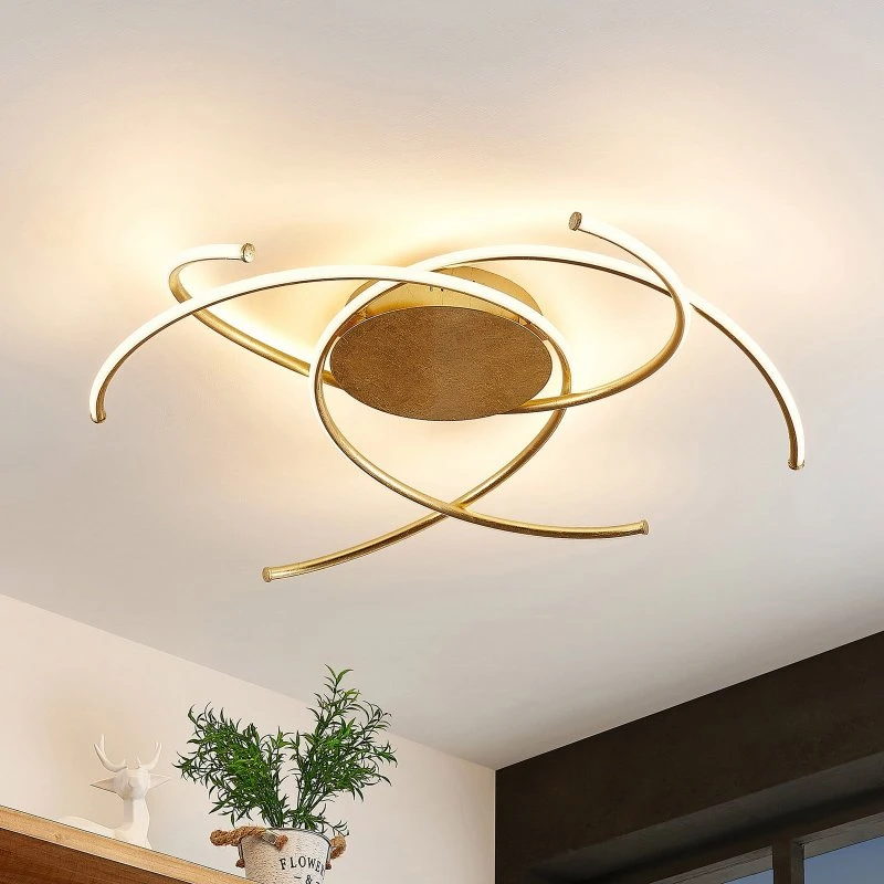 Lindby Yareli LED Plafondlamp - Goud - Ø 70 cm