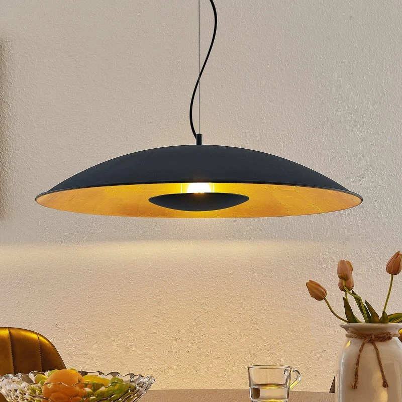 Lindby Narisara Hanglamp Ø80cm - Zwart/Goud