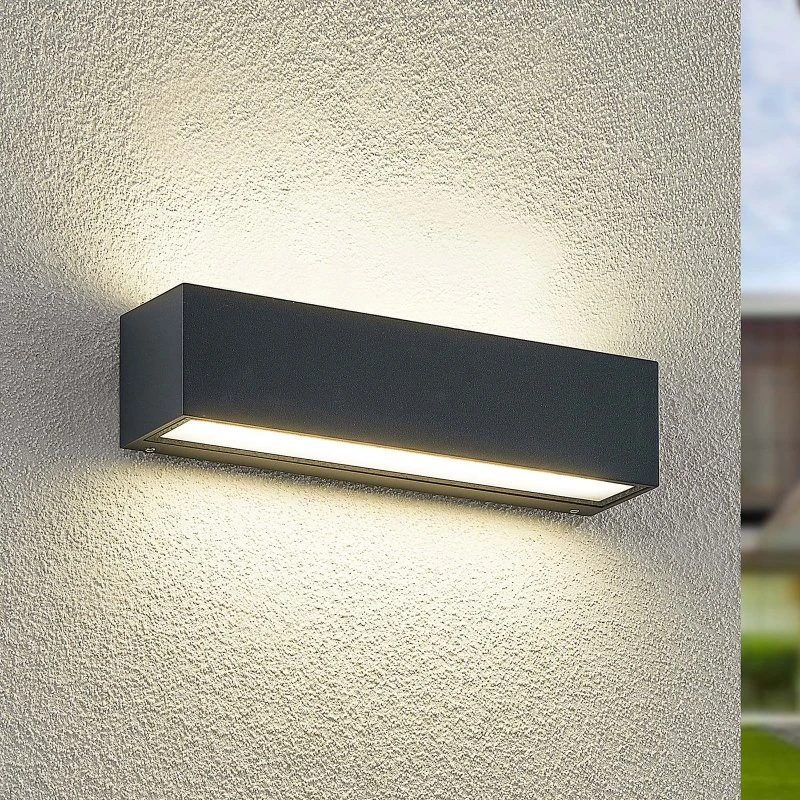 Arcchio LED wandlamp Lengo, 25 cm, Antraciet, Up/Down
