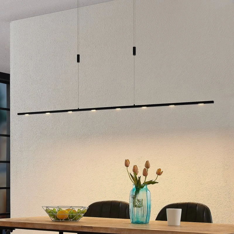 Lucande Stakato LED Hanglamp - 180 cm - Zwart - Dimbaar