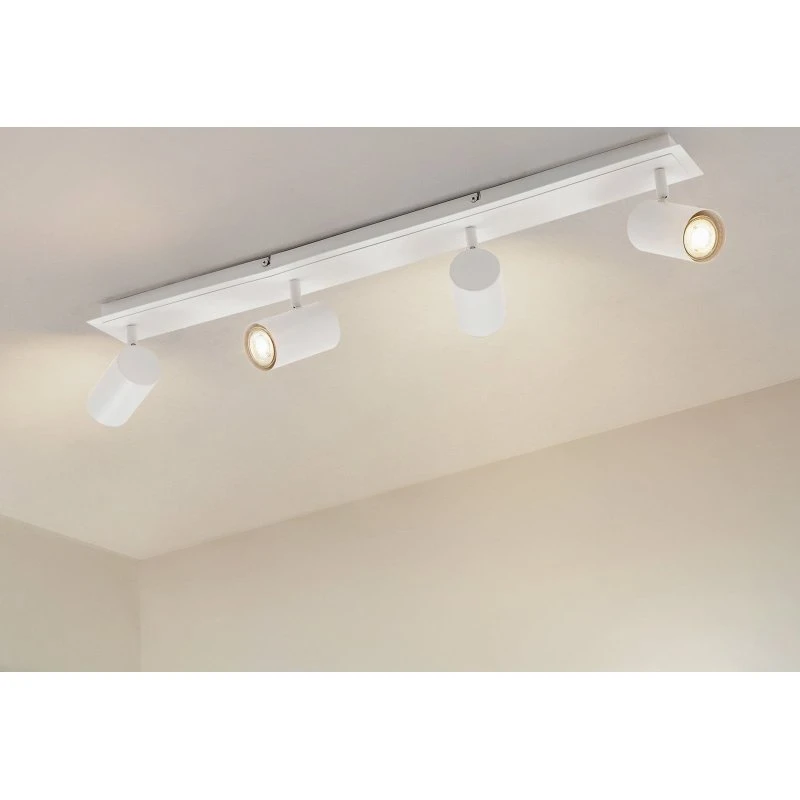 Lindby Joffrey Plafondspot, 80 cm, Wit, 4-lamps, GU10
