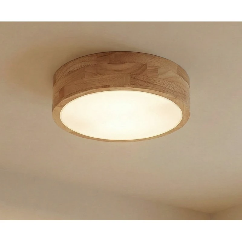 Lindby Tanju Plafondlamp - Eikenhout - Ø 30 cm