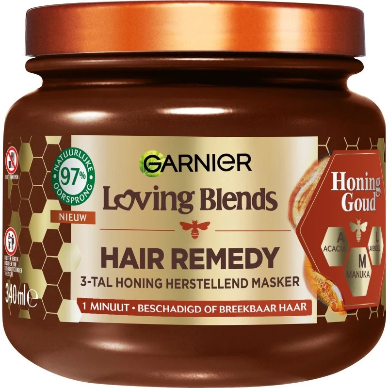 Garnier Loving Blends Honing Goud Herstellende Haarmasker 340ml