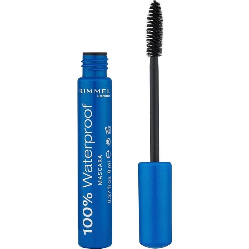 Rimmel London 100% Waterproof Mascara Zwart (8ml)