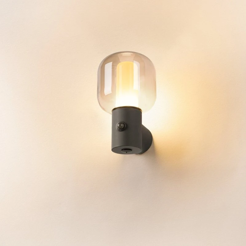 SLV Buitenlamp Ovalisk met bewegingssensor - Antraciet - LED