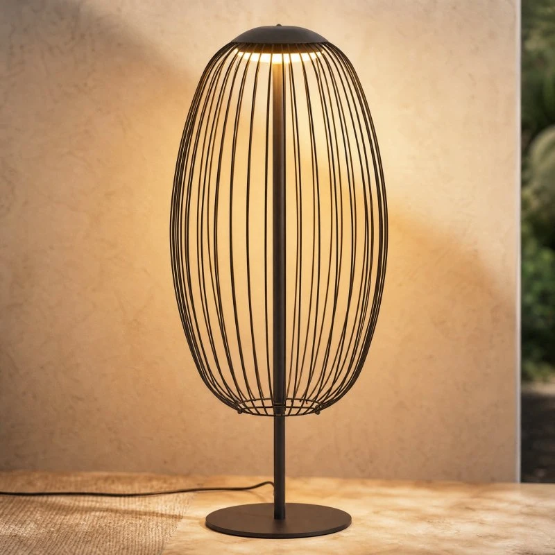Lucande Richi LED buiten vloerlamp - Zwart - 90 cm