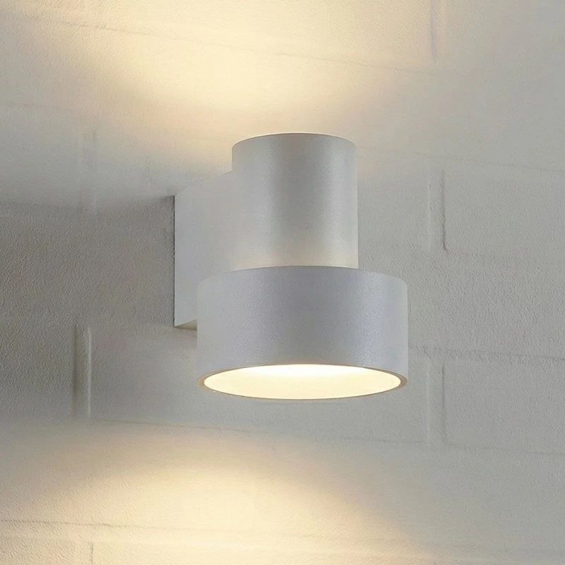 Lucande Elune LED buiten wandlamp - Lichtgrijs - Up/Down - IP44