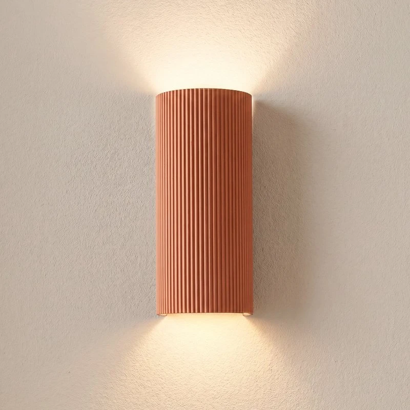 Lindby Wandlamp Colja, Terracotta, Rond, 30,5 cm, Gips