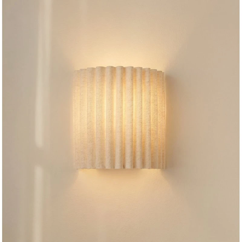 Lindby Wandlamp Libbie - Crème Linnen - 20 cm