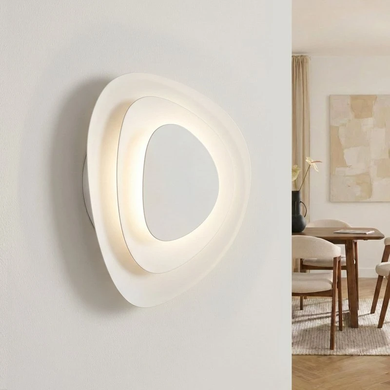 Lindby Delar LED wandlamp, dimbaar, wit, 25x25 cm