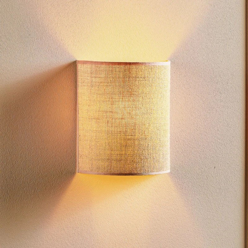 Euluna Wandlamp Jute - Bruin - 24 cm - Landelijk Design