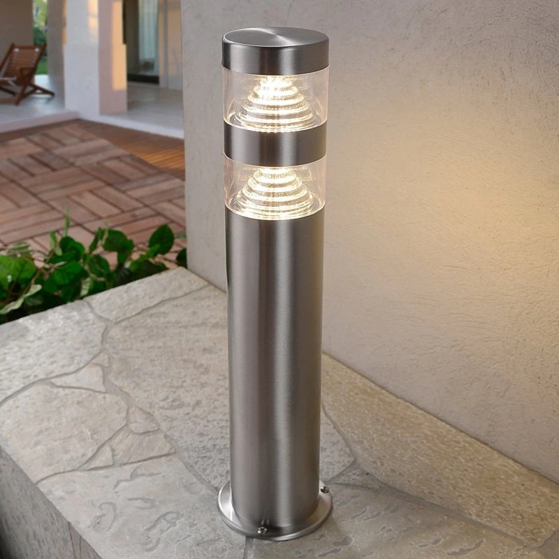 Lindby LED Sokkellamp Lanea 40cm - Roestvrij staal - Grijs