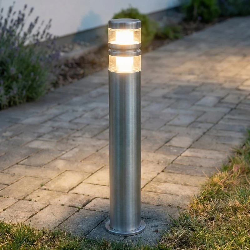 Lindby LED tuinpadverlichting Lanea - 60 cm - Grijs Roestvrij Staal