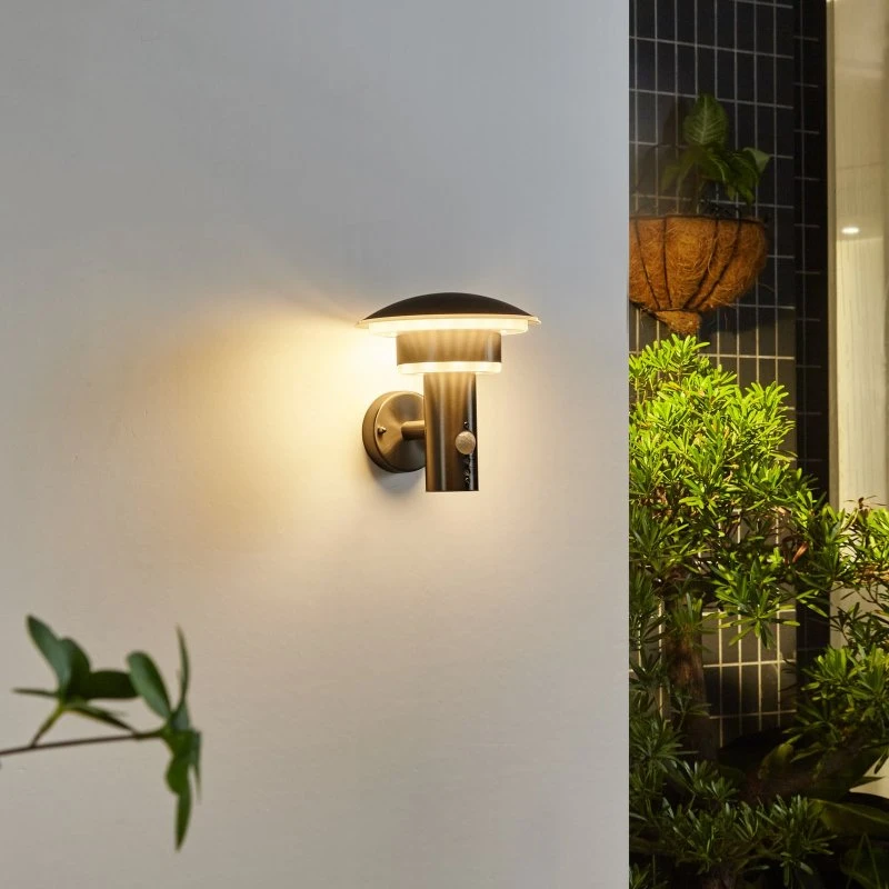 Lindby Lillie LED buitenwandlamp met bewegingssensor - RVS