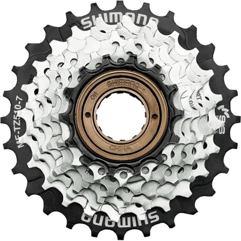 Shimano TZ510 7v Vrijloop 14-28T Bruin/Zwart