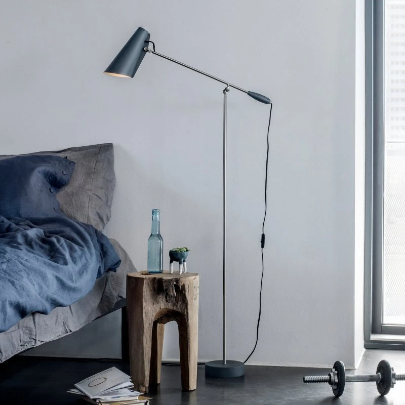 Northern Birdy - Grijze retro vloerlamp