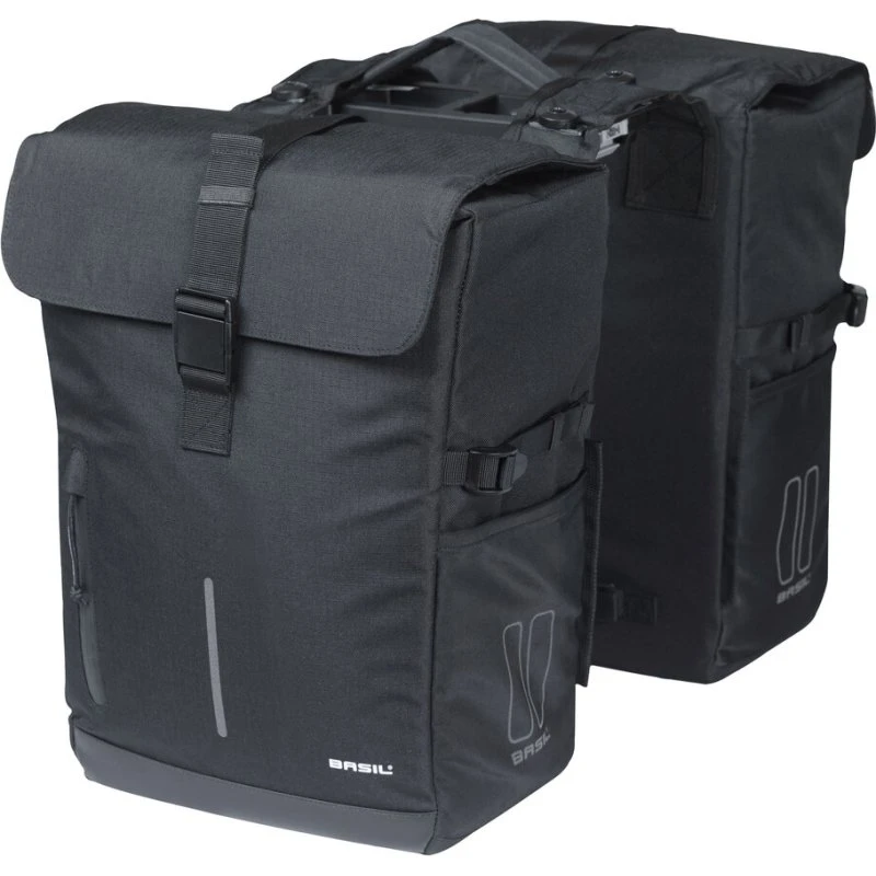 Basil Move Dubbele Fietstas Zwart 30L MIK
