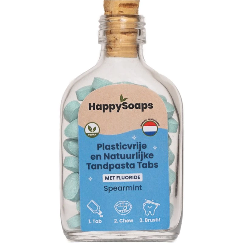 HappySoaps Tandpasta Tabs Fluoride Spearmint 62st