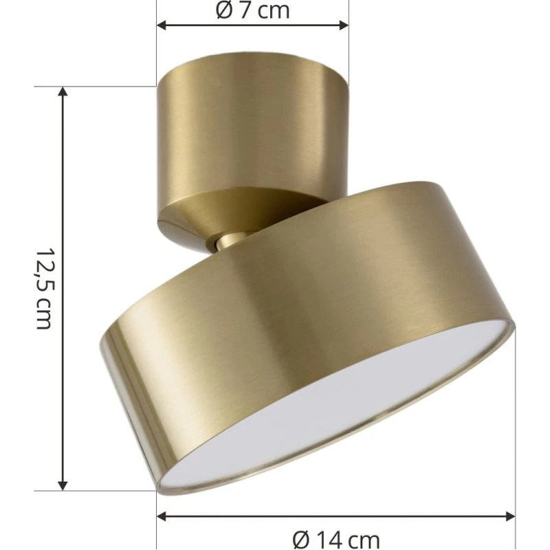 Lindby LED spot Nivoria, goud, Ø 14 cm, draaibaar