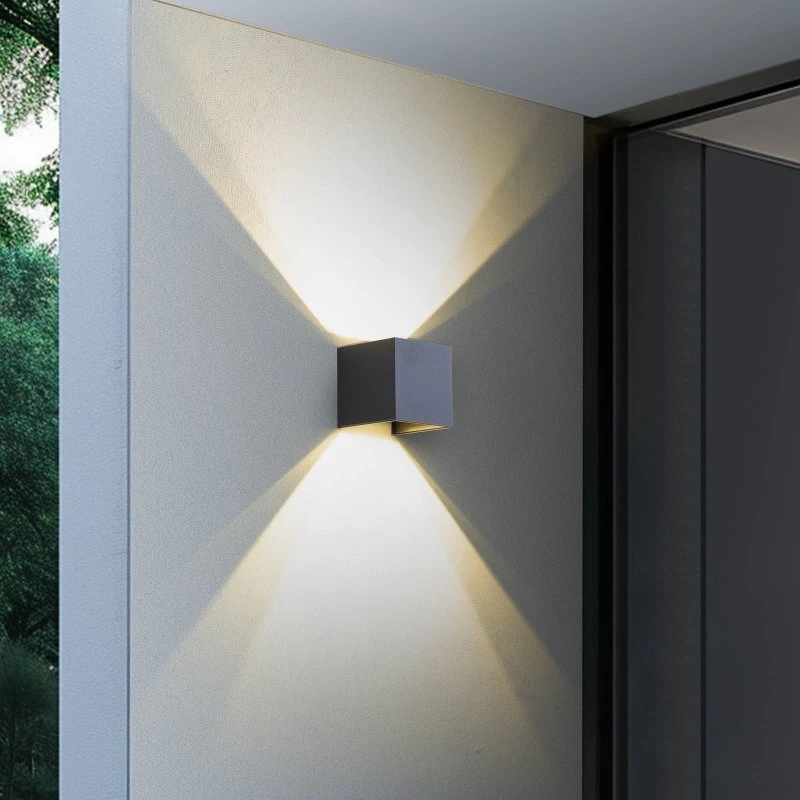 Lindby Dara Smart LED Buitenwandlamp - Grijs - CCT RGB Tuya