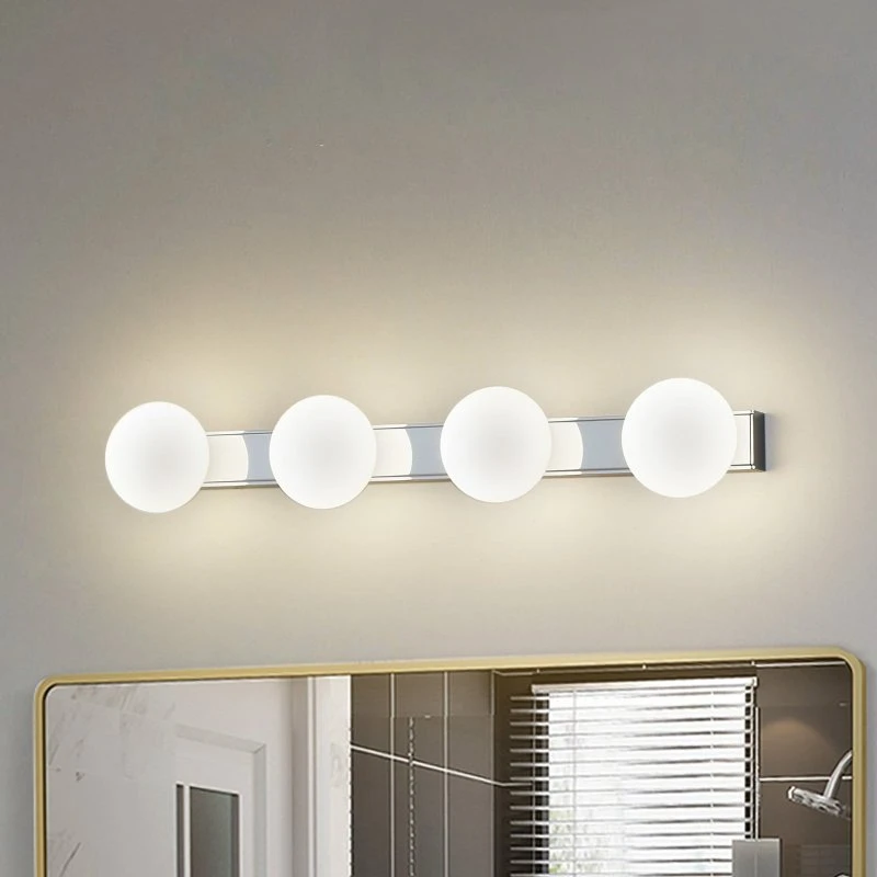 Lucande Myrra LED Wandlamp - Chroom/Wit - 60 cm - IP44