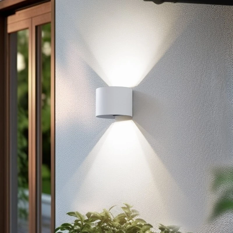 Lindby Dara Smart LED Buitenwandlamp - Rond - Wit - CCT RGB