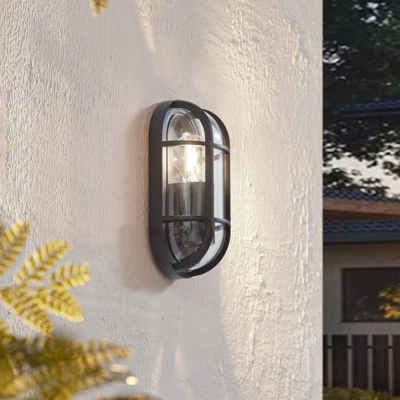 Lucande Serine Buitenwandlamp - Zwart - Aluminium - 27,1 cm