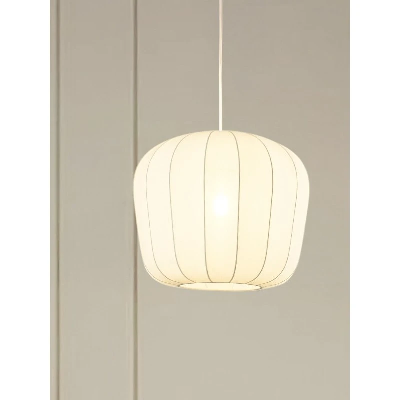 Lindby Helin Hanglamp - Wit - Stoffen Kap - Ø35 cm