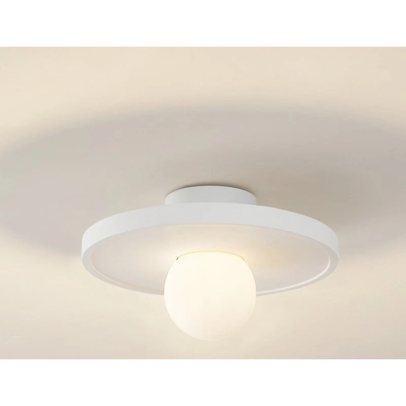 Lindby Wandlamp Nielson, Wit, Gips, Ø 28 cm