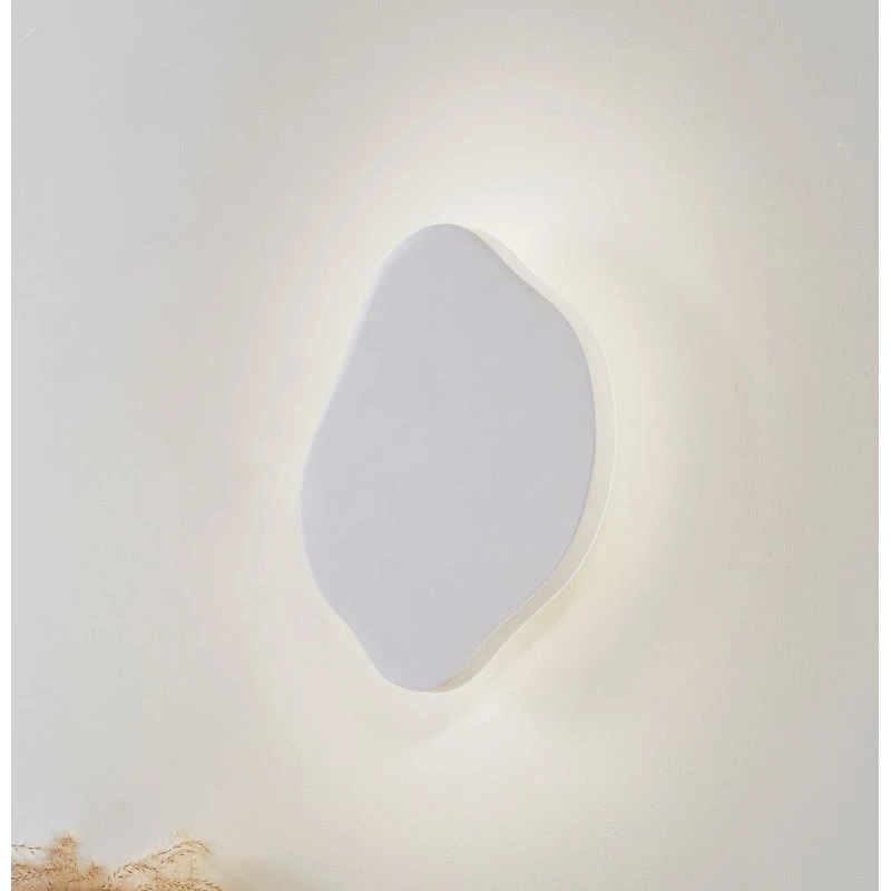 Lindby LED wandlamp Nielson - Wit Gips - 30 x 30 cm
