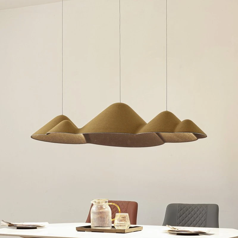 Lucande Beutlin LED Hanglamp - Dimbaar - Olijfgroen - Vilt
