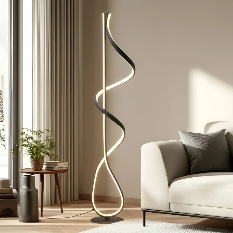 Lucande Rodado LED Vloerlamp - Zwart - 132 cm