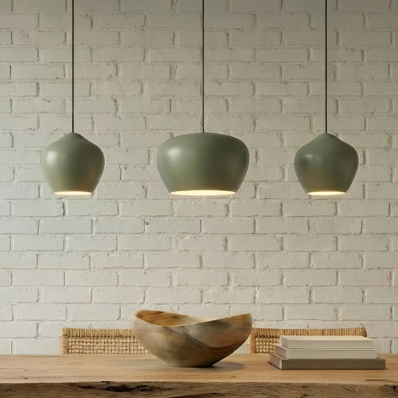 Lucande Malisa Hanglamp - Groen - Scandinavisch - 3-lamps - Metaal