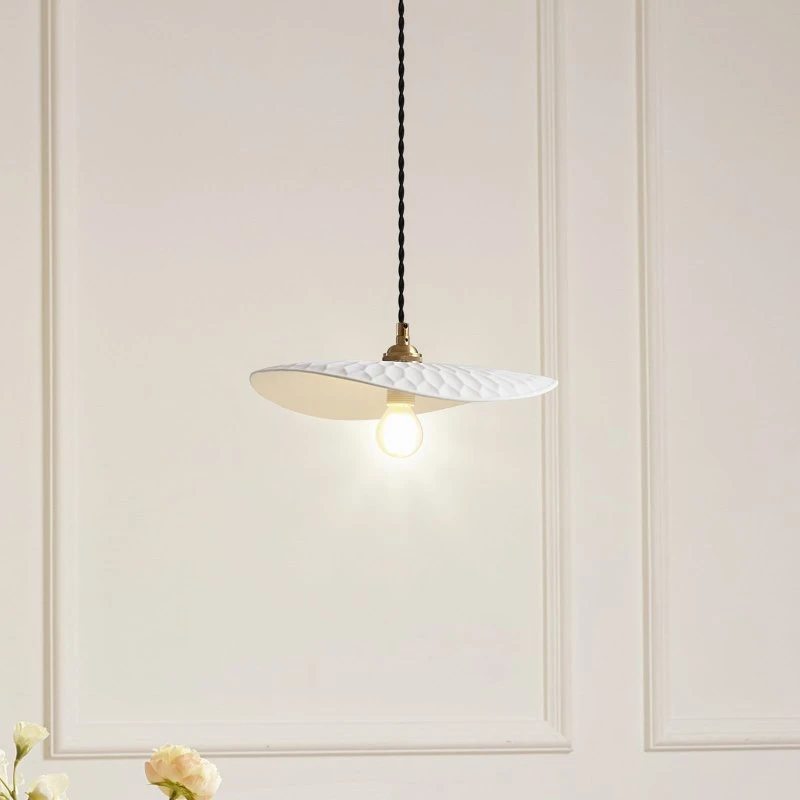 Lindby Annira Hanglamp - Wit/Messing - Keramiek - Ø 29 cm