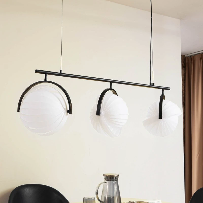 Lucande Helva Hanglamp - 3-lamps - Wit/Opaal - 108 cm