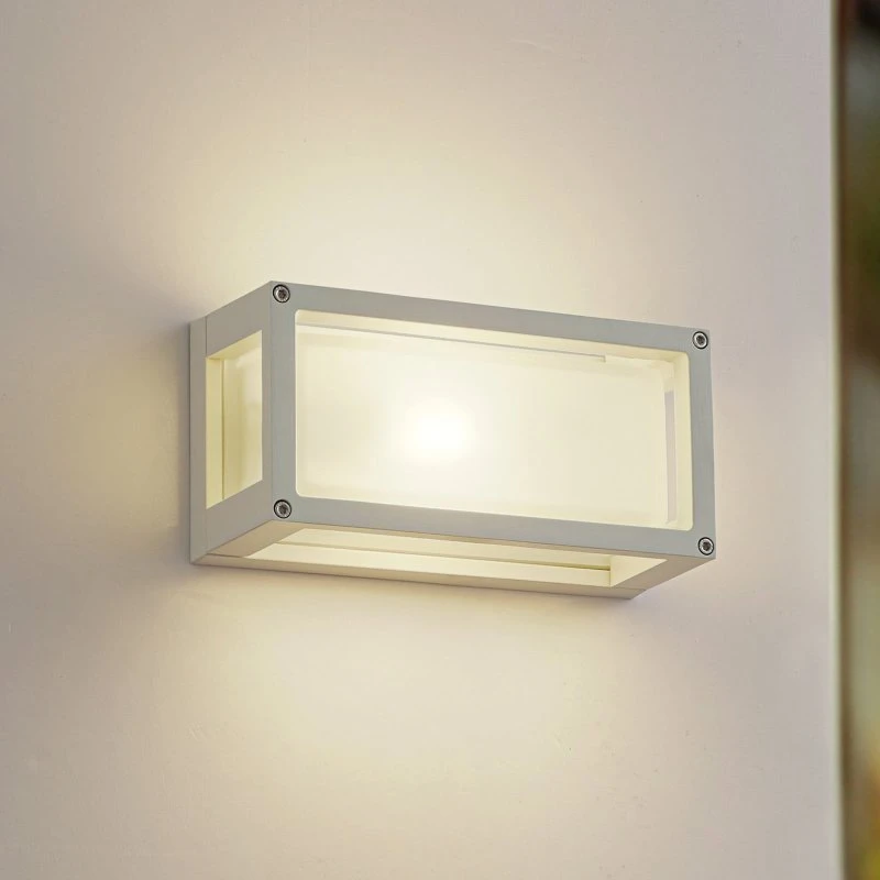 Lucande Aurelien Buitenwandlamp - Wit - 12,5 cm - IP54