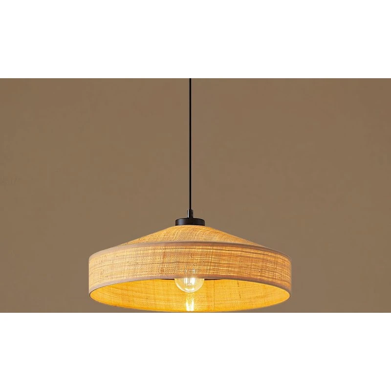 Lindby Hanglamp Haldor - Rotan - Crème/Amber - Ø 40 cm