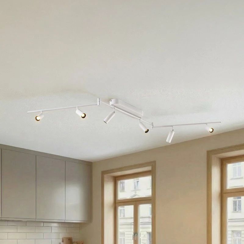 Lindby LED plafondlamp Eldrin - 6 spots, wit, modern