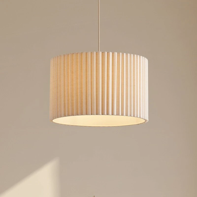 Lindby Hanglamp Libbie, Crème, Linnen, Ø 45 cm