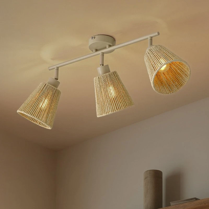 Lindby Anuva Plafondlamp - 72 cm - Beige/Crème - Scandinavisch Design