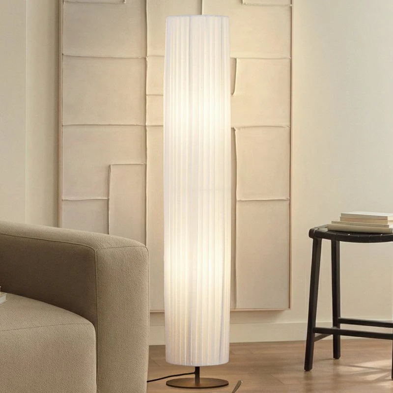 Lindby Vloerlamp Virelle - Wit Textiel - 117 cm