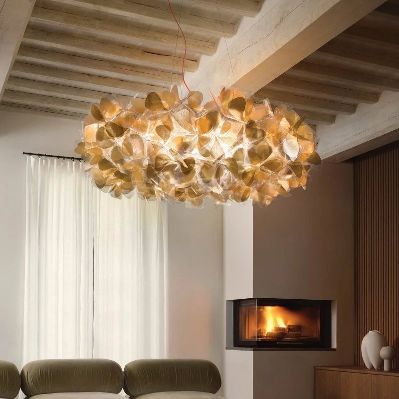 Slamp Clizia Mama Non Mama hanglamp - Goud/Rood - Ø78cm