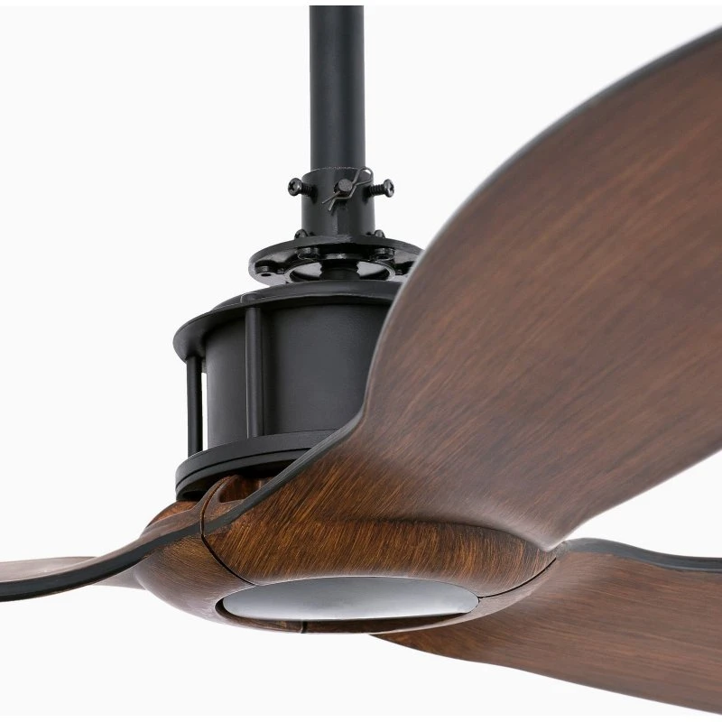 Faro Barcelona Just Fan M Plafondventilator, Ø 128 cm, Zwart/Donker Hout