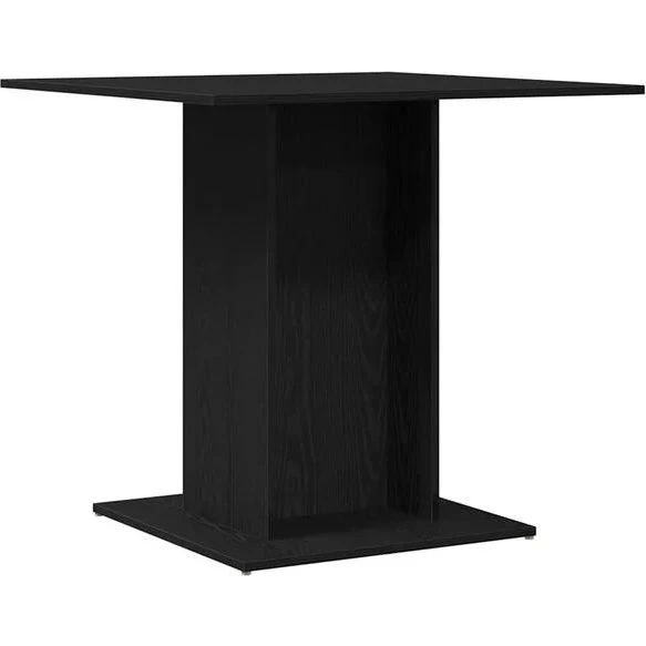 vidaXL Eettafel Zwart Eiken 80x80x75 cm Bewerkt Hout