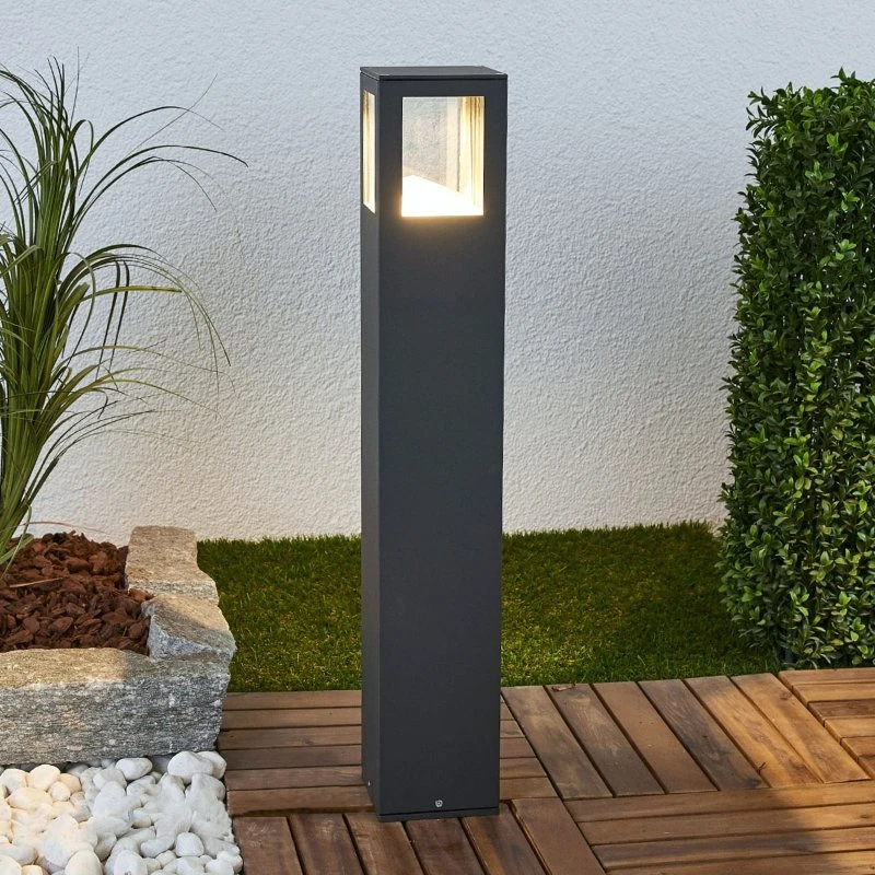 Lucande Nicola LED Tuinpadverlichting - 65 cm - Antraciet