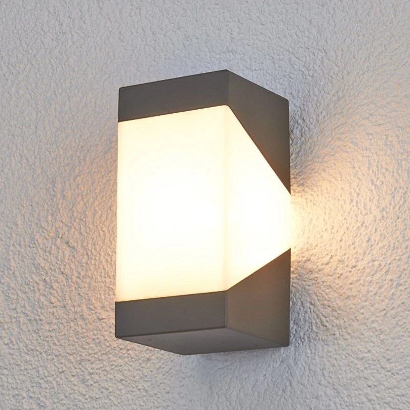 Lucande Buitenwandlamp Kiran - Modern Aluminium - Grijs