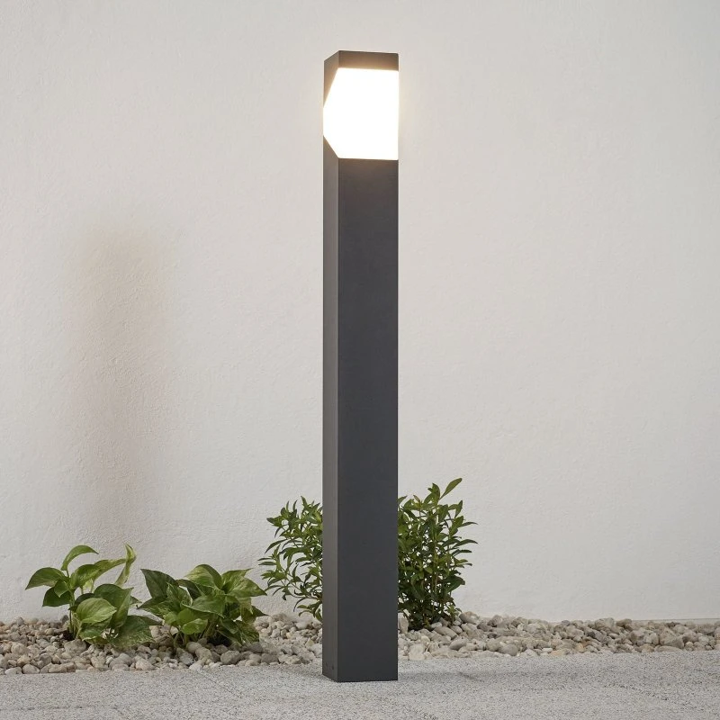 Lucande Kiran Tuinpadverlichting - 100 cm - Grijs - Aluminium
